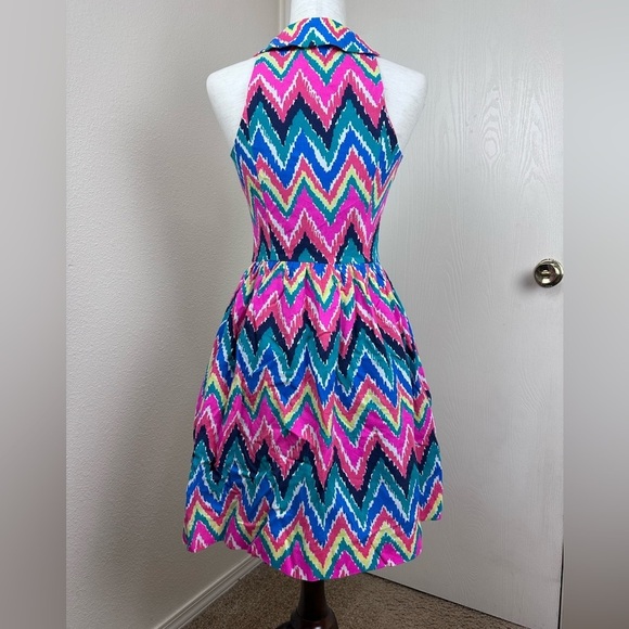 Lilly Pulitzer Sherlynn Hearts a Flutter Pink
Chevron Fit and Flare Dress Size 0 - Picture 7 of 11